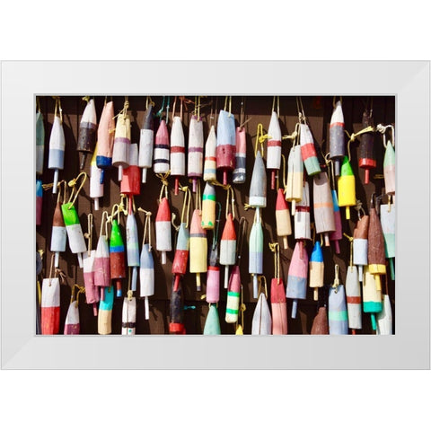 Wall Of Bouys White Modern Wood Framed Art Print by Vizvary, Susan