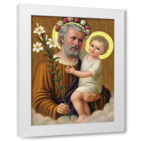 HL. JOSEPH White Modern Wood Framed Art Print by Anonymous