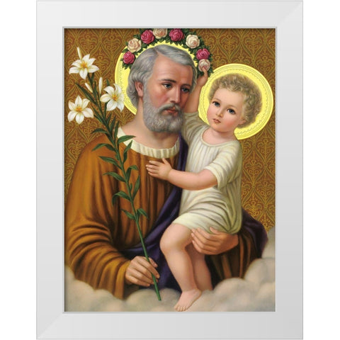 HL. JOSEPH White Modern Wood Framed Art Print by Anonymous