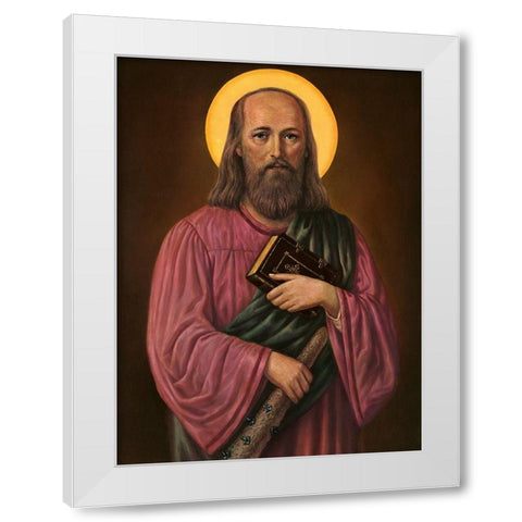 HL. JUDAS THADDAEUS White Modern Wood Framed Art Print by Anonymous