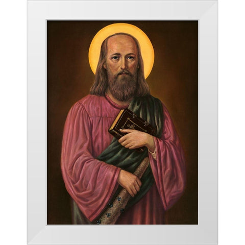HL. JUDAS THADDAEUS White Modern Wood Framed Art Print by Anonymous