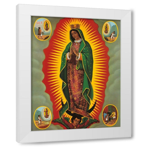 MADONNA White Modern Wood Framed Art Print by Anonymous