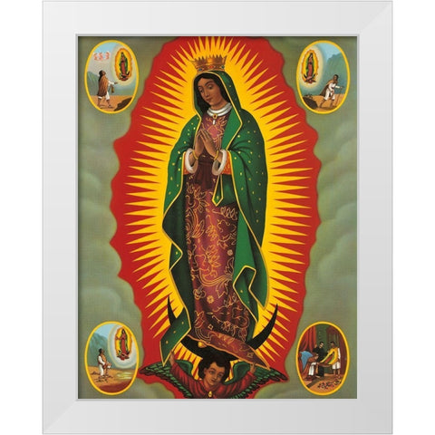 MADONNA White Modern Wood Framed Art Print by Anonymous