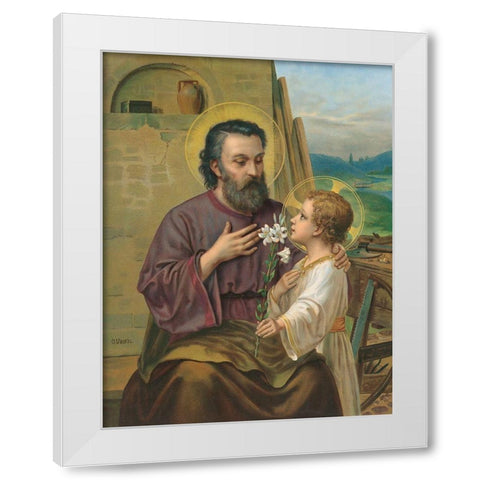 HEILIGER White Modern Wood Framed Art Print by Anonymous