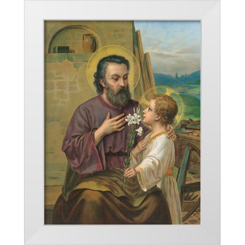 HEILIGER White Modern Wood Framed Art Print by Anonymous