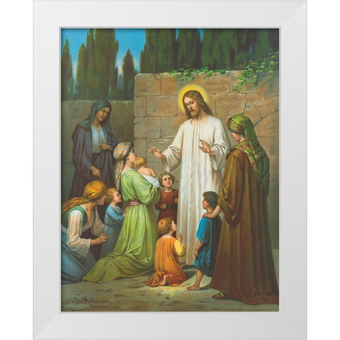JESUS White Modern Wood Framed Art Print by Anonymous