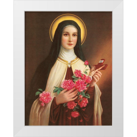 HL. THERESIA VOM KINDE JESU White Modern Wood Framed Art Print by Anonymous