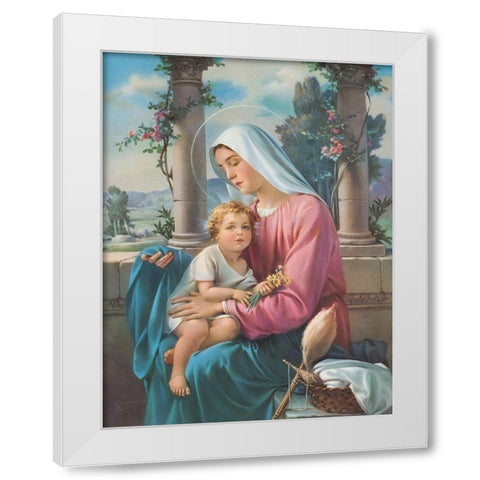 MADONNA White Modern Wood Framed Art Print by Anonymous