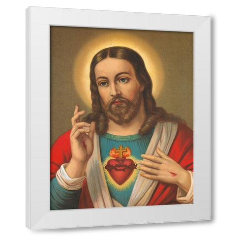 HL. HERZ JESU White Modern Wood Framed Art Print by Anonymous