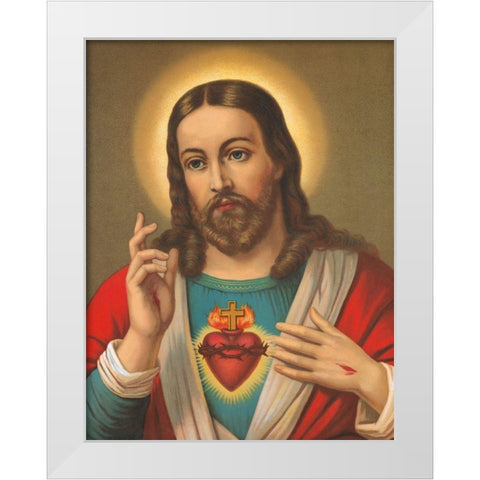 HL. HERZ JESU White Modern Wood Framed Art Print by Anonymous