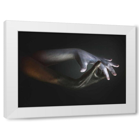 Hands White Modern Wood Framed Art Print by Henk van Gog