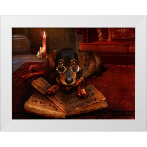 The book of Dogtalk White Modern Wood Framed Art Print by Babette