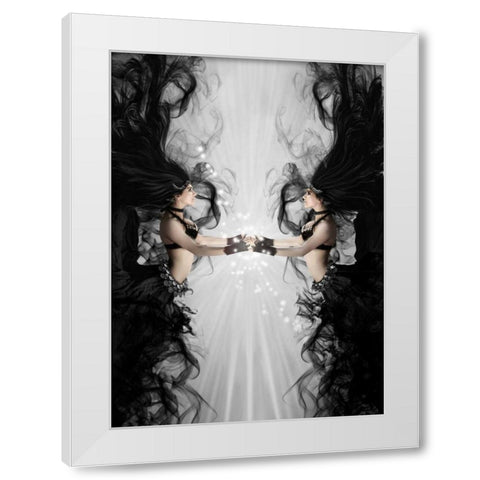 The bellydancers white White Modern Wood Framed Art Print by Babette