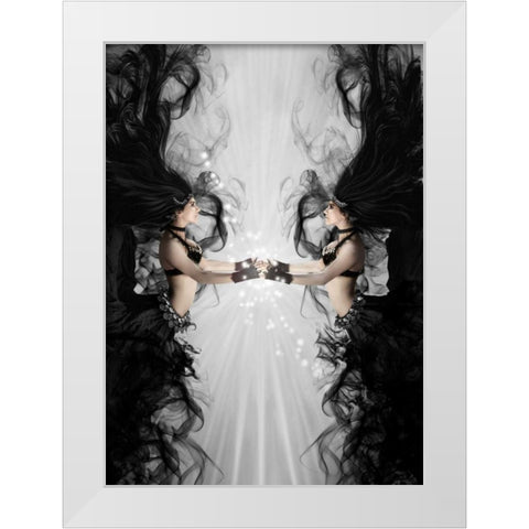 The bellydancers white White Modern Wood Framed Art Print by Babette