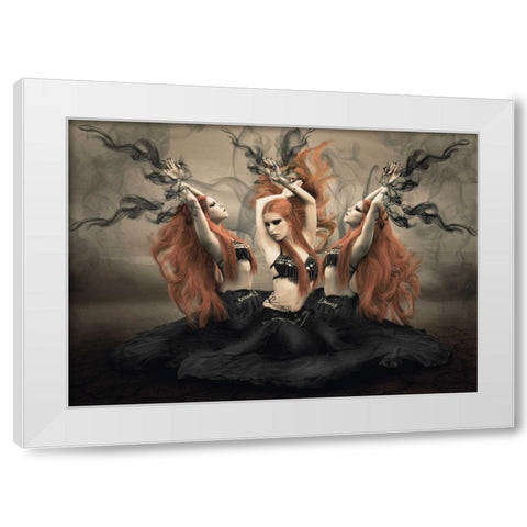Bellydancer White Modern Wood Framed Art Print by Babette