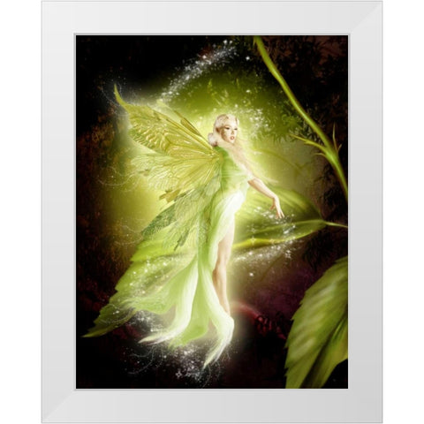 Fairy 5 White Modern Wood Framed Art Print by Babette