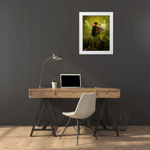 Fairy 16 White Modern Wood Framed Art Print by Babette