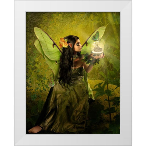 Fairy 16 White Modern Wood Framed Art Print by Babette