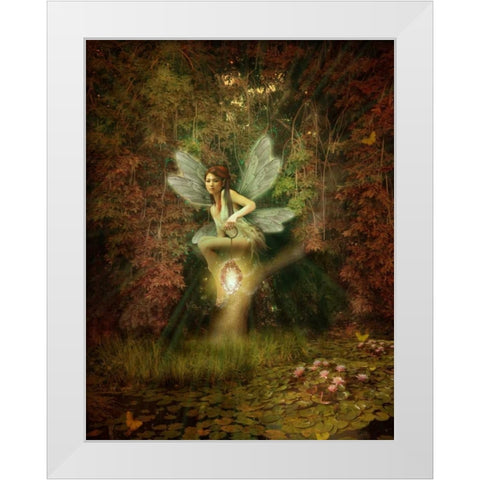 Fairy 17 White Modern Wood Framed Art Print by Babette
