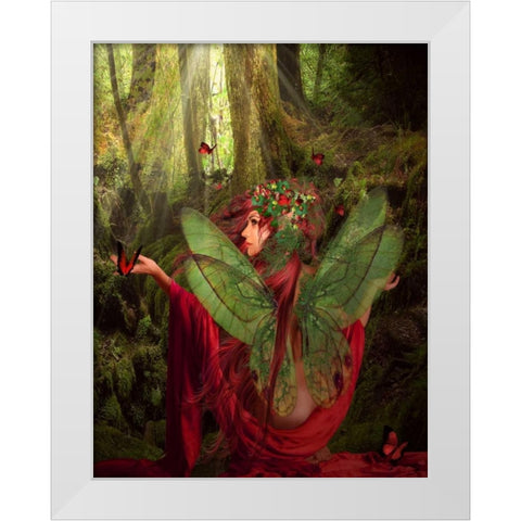 Fairy 43 White Modern Wood Framed Art Print by Babette