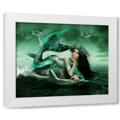 Splash White Modern Wood Framed Art Print by Babette