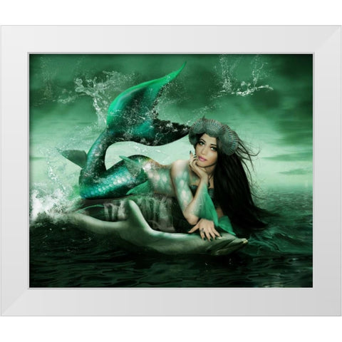 Splash White Modern Wood Framed Art Print by Babette