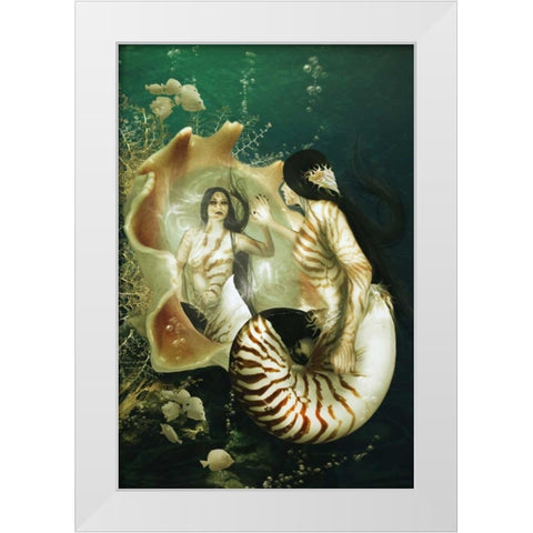 Nautilus White Modern Wood Framed Art Print by Babette