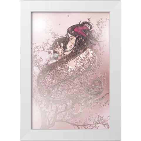 Lovers I White Modern Wood Framed Art Print by Babette