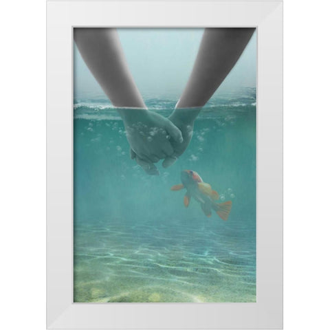 Loving III White Modern Wood Framed Art Print by Babette