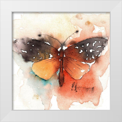 Mariposa 3 White Modern Wood Framed Art Print by Herrera, Leticia
