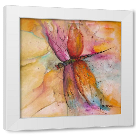 Libelula 1 White Modern Wood Framed Art Print by Herrera, Leticia