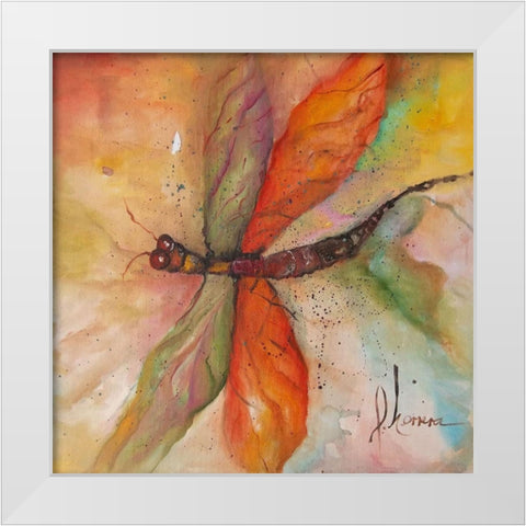 Libelula 2 White Modern Wood Framed Art Print by Herrera, Leticia