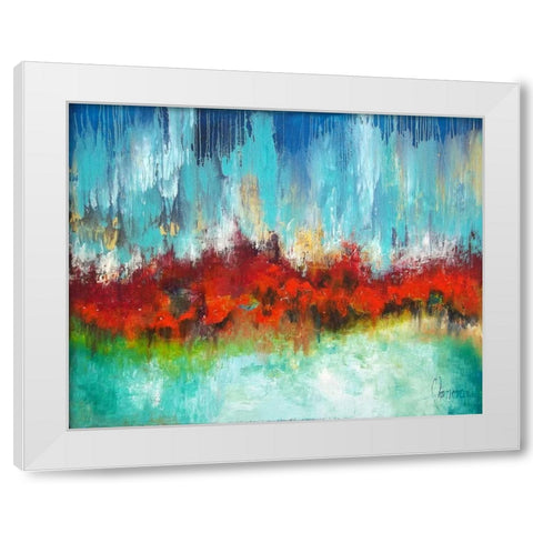Soundwave White Modern Wood Framed Art Print by Herrera, Leticia