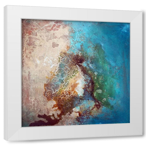 Melt White Modern Wood Framed Art Print by Herrera, Leticia