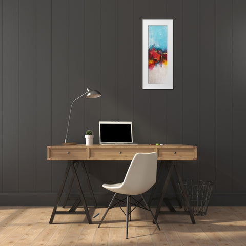 Burning 1 White Modern Wood Framed Art Print by Herrera, Leticia