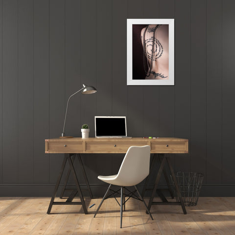 Chains and Tattoos White Modern Wood Framed Art Print by Unkelbach, Frank