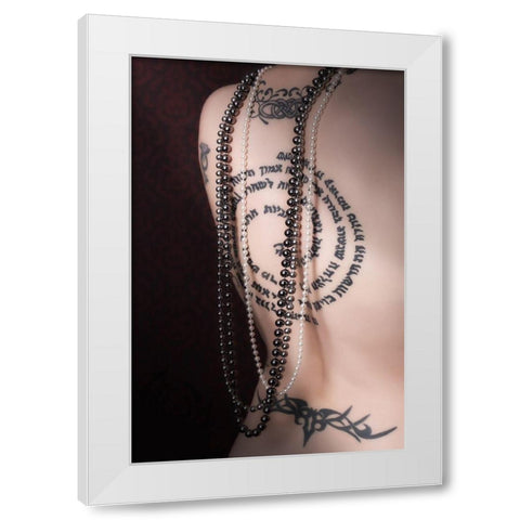 Chains and Tattoos White Modern Wood Framed Art Print by Unkelbach, Frank