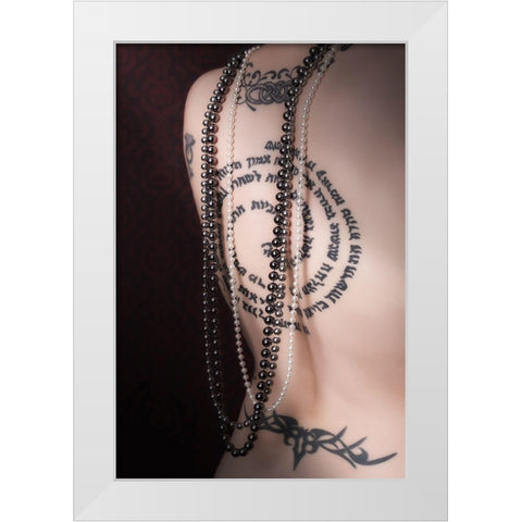 Chains and Tattoos White Modern Wood Framed Art Print by Unkelbach, Frank