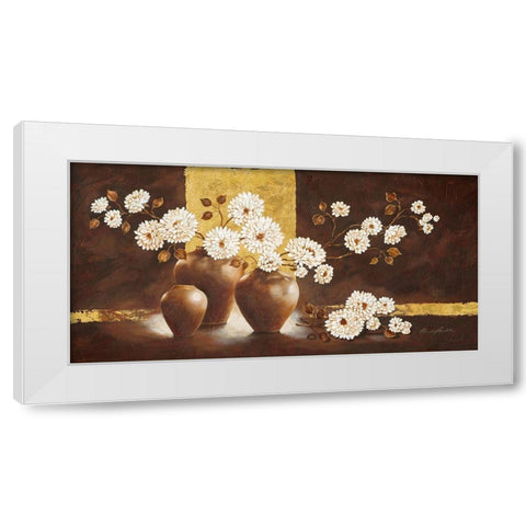 Golden Brown White Modern Wood Framed Art Print by Ancilotti, Claudia