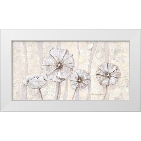 Pearl Poppies White Modern Wood Framed Art Print by Ancilotti, Claudia