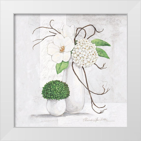 Silent Blossom White Modern Wood Framed Art Print by Ancilotti, Claudia