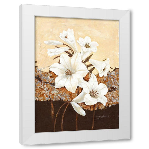 Oriental Lilies White Modern Wood Framed Art Print by Ancilotti, Claudia