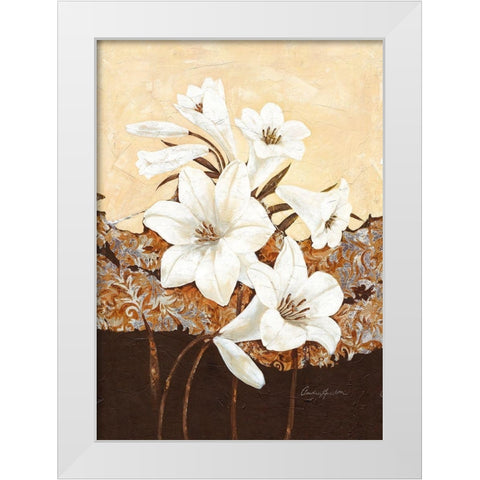 Oriental Lilies White Modern Wood Framed Art Print by Ancilotti, Claudia