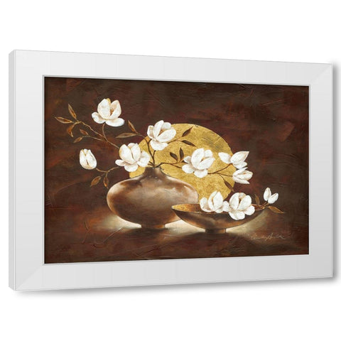 Golden Sunset White Modern Wood Framed Art Print by Ancilotti, Claudia