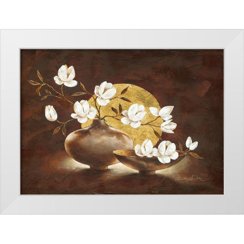 Golden Sunset White Modern Wood Framed Art Print by Ancilotti, Claudia