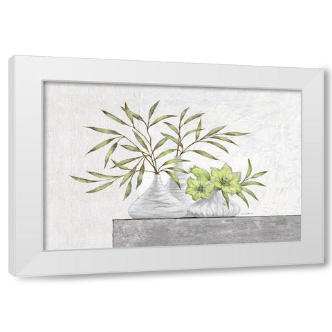 Green Lilies White Modern Wood Framed Art Print by Ancilotti, Claudia
