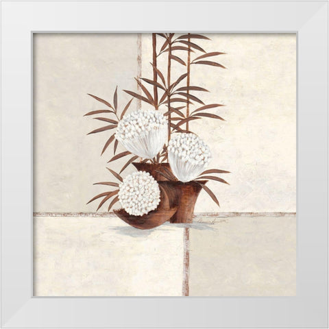 Bamboo and Bloom White Modern Wood Framed Art Print by Ancilotti, Claudia