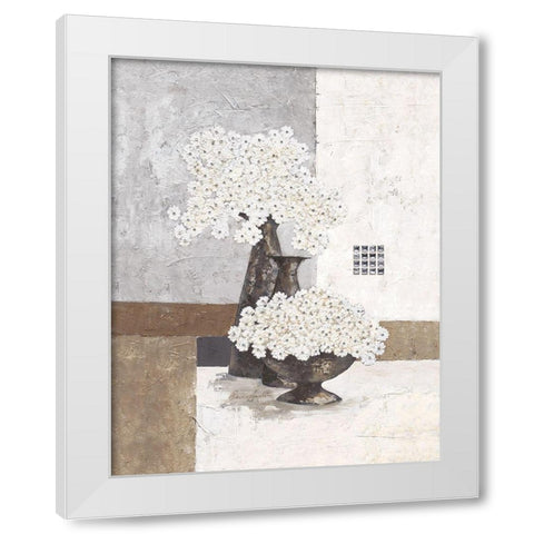 Silver Pearl White Modern Wood Framed Art Print by Ancilotti, Claudia
