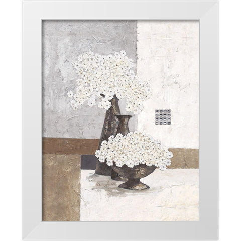Silver Pearl White Modern Wood Framed Art Print by Ancilotti, Claudia