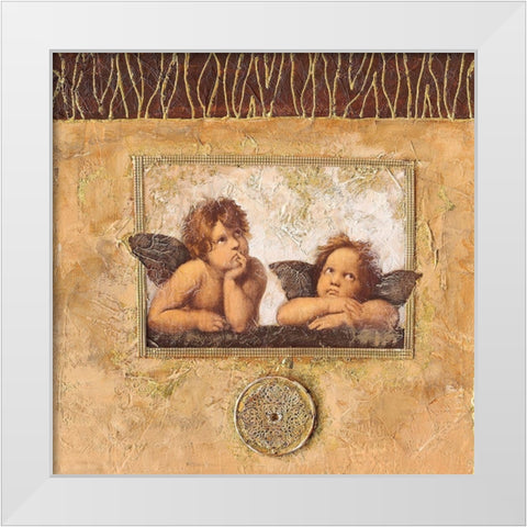 Christmas Angels White Modern Wood Framed Art Print by Ancilotti, Claudia